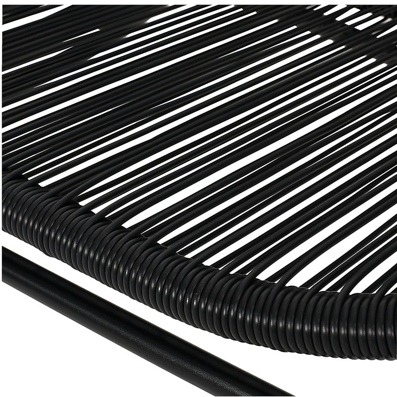 Causeuse Remma, rotin extérieur, panier tissé, structure en fer noir, 52 po