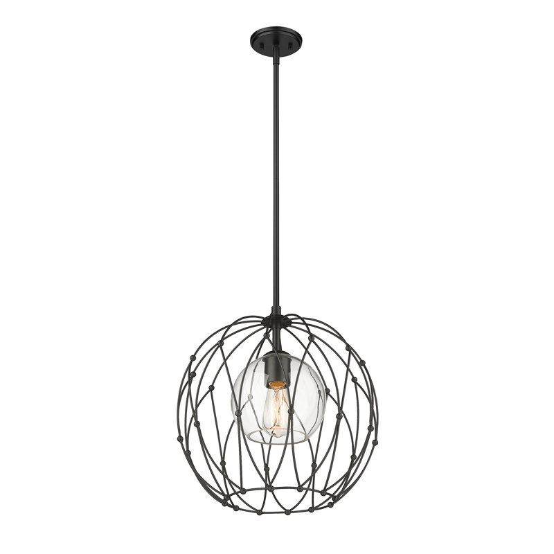 Luminaire suspendu 1 lumière Aafrin, H 97,5 po x l 16 po x P 16 po