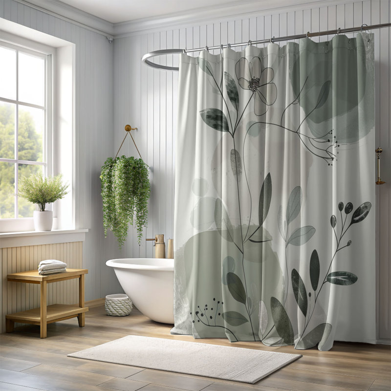 Rideau de douche standard 1 pièce, H 74 po x l 71 po