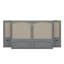 Grand lit escamotable avec tiroir de rangement et 2 armoires de rangement, lit escamotable en rotin-300834069