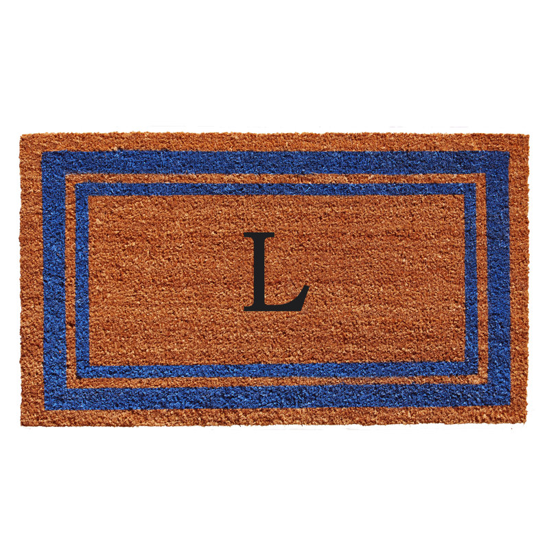 Tapis d'entrée antidérapant Stortz, Rectangle 2 pi x 3 pi, L, Bleu / Brun