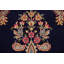 Tapis traditionnel floral bleu marine 10 x 14
