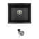 Pietra STYLISH Aspen Dual Mount 22" Single-Bowl Composite Granite Kitchen Sink with Strainer