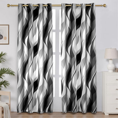 Black Grey Curtains