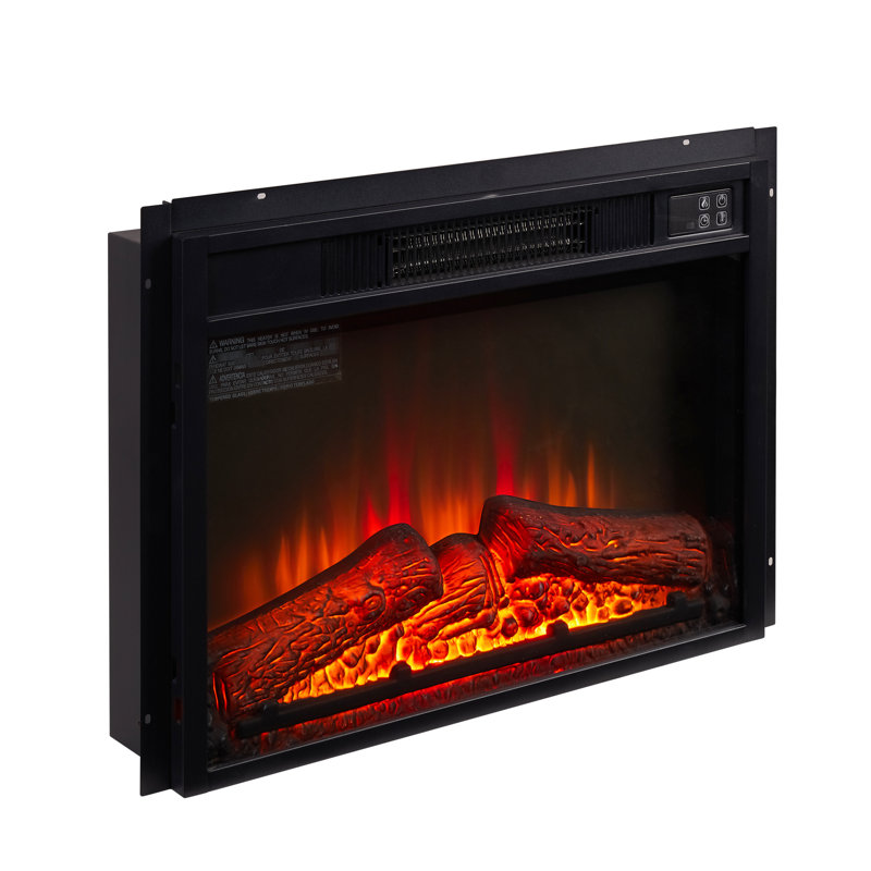 Foyer électrique encastrable 18 po: 120 V, 1400 W, protection contre la surchauffe, métal et plastique anti-flammes, réglages