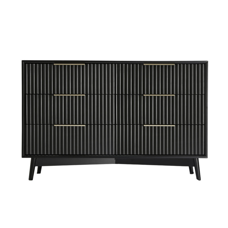120cm W 6 - Drawer Chest of Drawers, Black