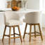 Tabouret de bar pivotant à 360 ° en forme de U avec base en bois d'hévéa massif, confort à ressorts, capacité de 350 lb-1438271007