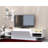 Modern White TV Unit with Wall Shelf, 47.2 x 14.2 x 12.4 Inches | 100% Melamine Coated Particle Board, Thickness: 0.7 Inches | Multiple Shelves, Wall-Mountable Design | Elegant Storage Solution for Living Room