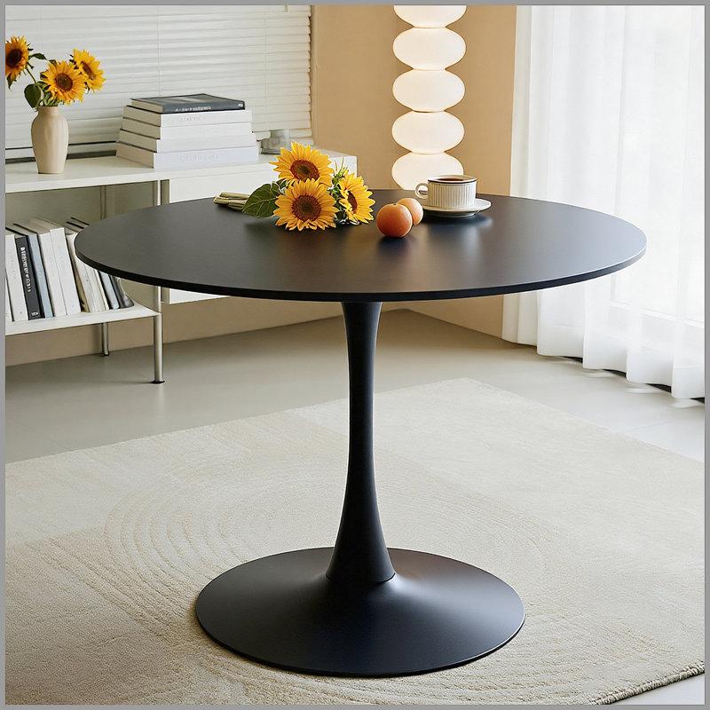 Table de salle à manger moderne, Noir, 28.74"H x 31.5"L x 31.5"W, Black