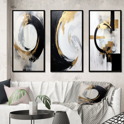 New Balance Dreams Wall Art, Gold Black Abstract - New Balance Dreams Abstract Gold And Black I