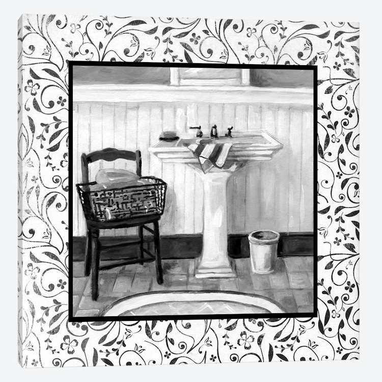 « salle de bain ii », impression sur toile, H 12 po x l 12 po x P 0,75 po, Toile tendue, Pas de tapis