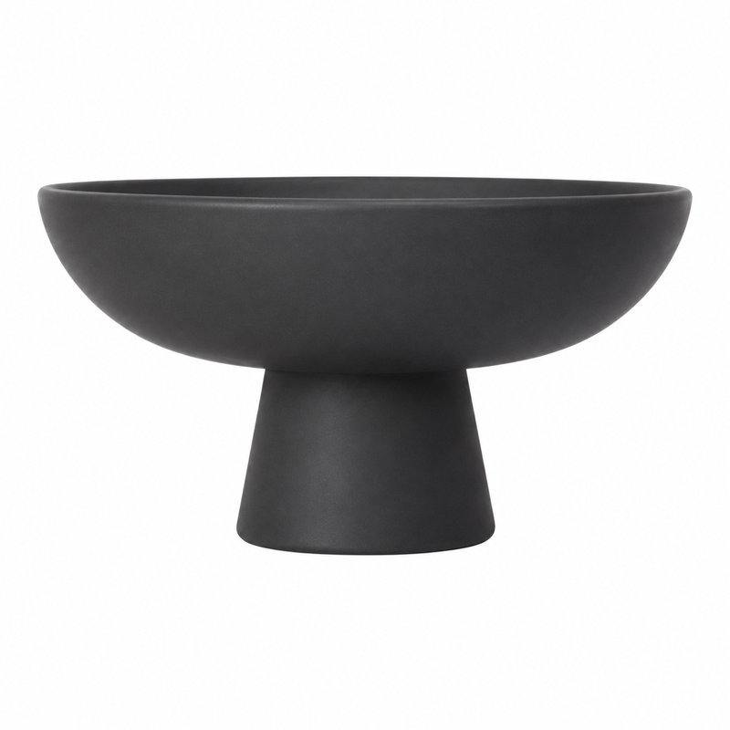 Grand bol décoratif noir en céramique Cole and Grey avec base surélevée