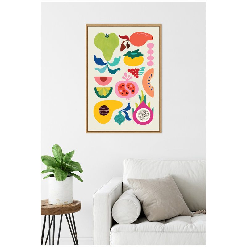 "Modern Modern Colorful Abstract" par Rachel Lee, 3 oiseaux, reproduction d'art sur toile encadrée