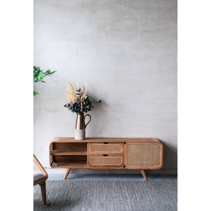 Armoire multimédia solide avec portes - design minimaliste minimaliste de 59,1 x 15,2 x 19,7 po et pour salon 59,1 x 15,2 x 19,7 po