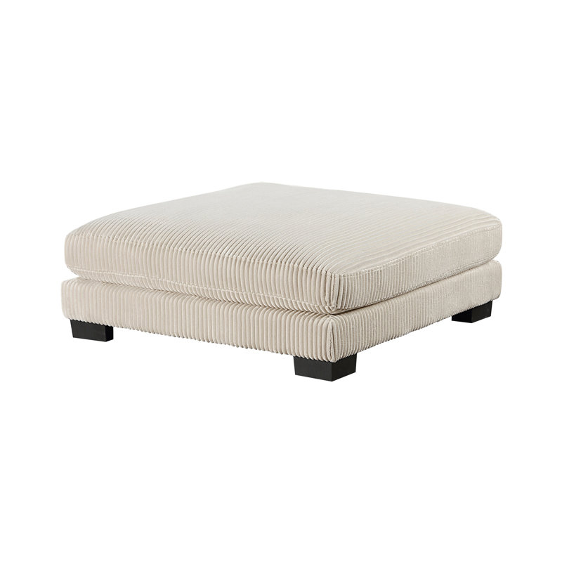 Ensemble modulaire 1pc de salon moderne avec repose-pieds en velours côtelé beige