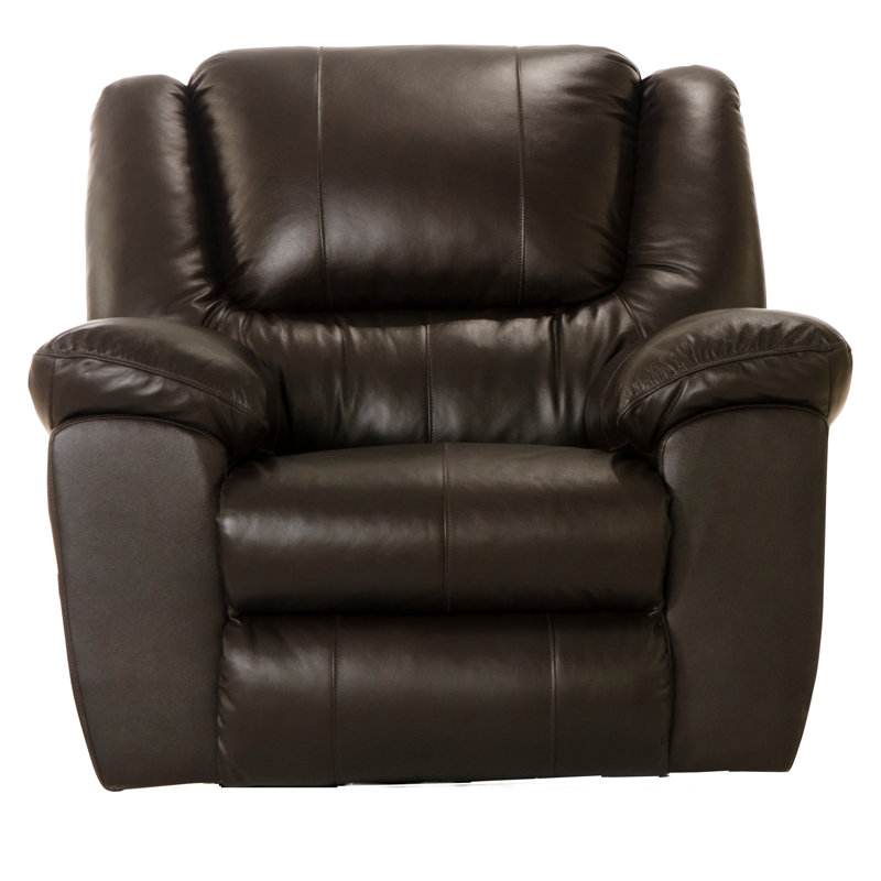 Baraona 43" Wide Leather Match Standard Recliner, Power