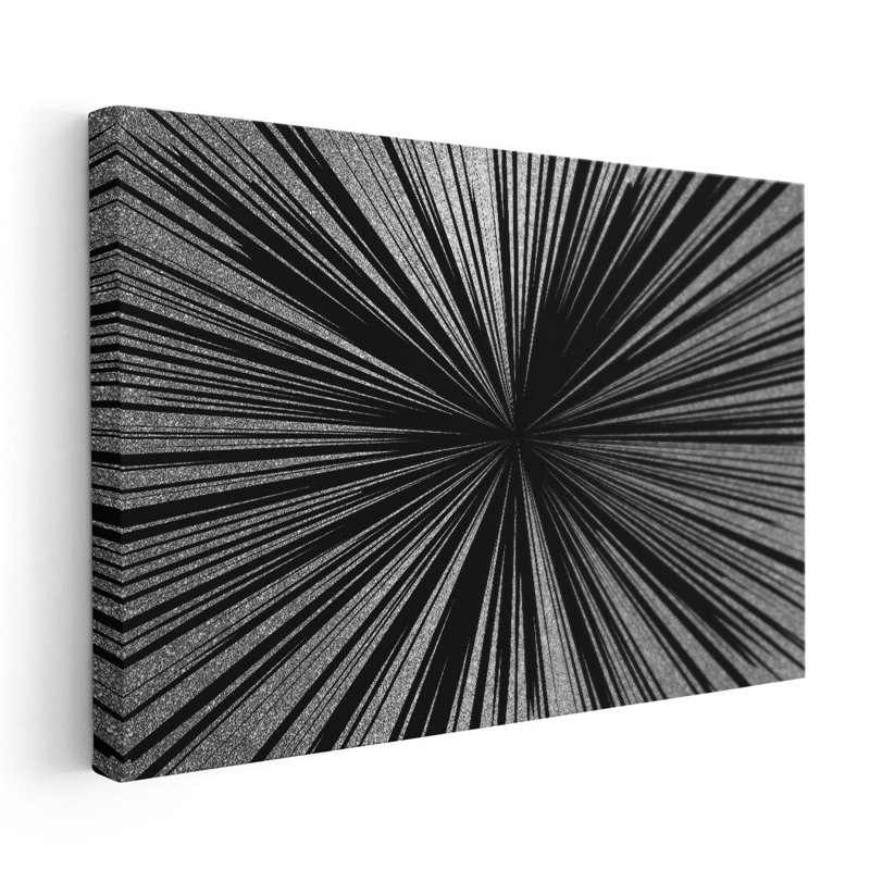«Burst 1 Black and White», reproduction d'art sur toile, H 32 po x l 48 po