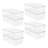 8-Pack Clear Plastic Organizer And Storage Boxes With Lids, Stackable, And Handles