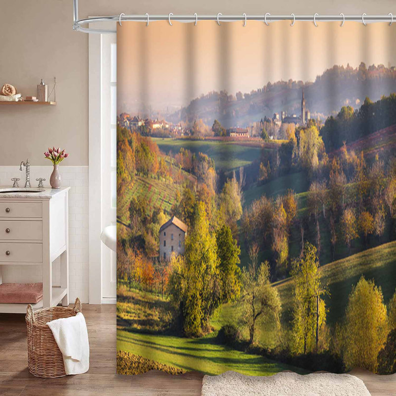 Rideau de douche transparent transparent, rideaux de douche pour la salle de bain avec 12 crochets, 72" L x 78" W