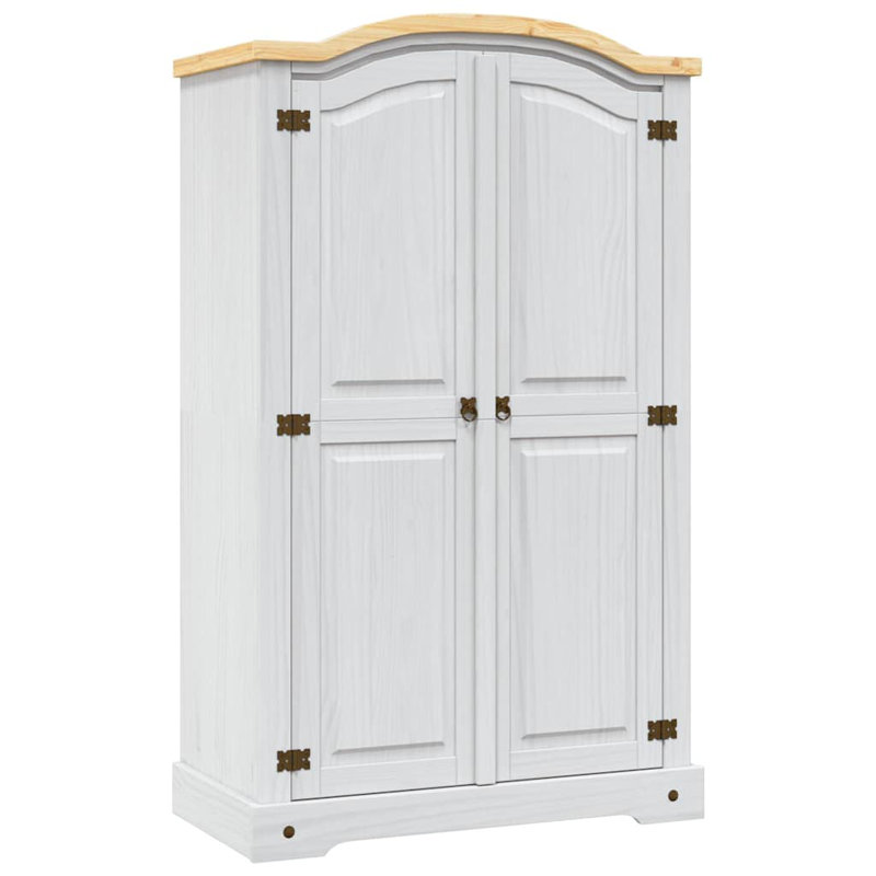 Bartz 2 Door Solid Wood Wardrobe, White