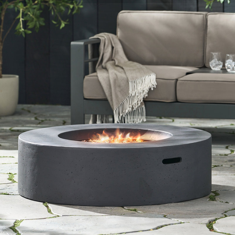 Outdoor Circular Fire Pit, Dark Gray