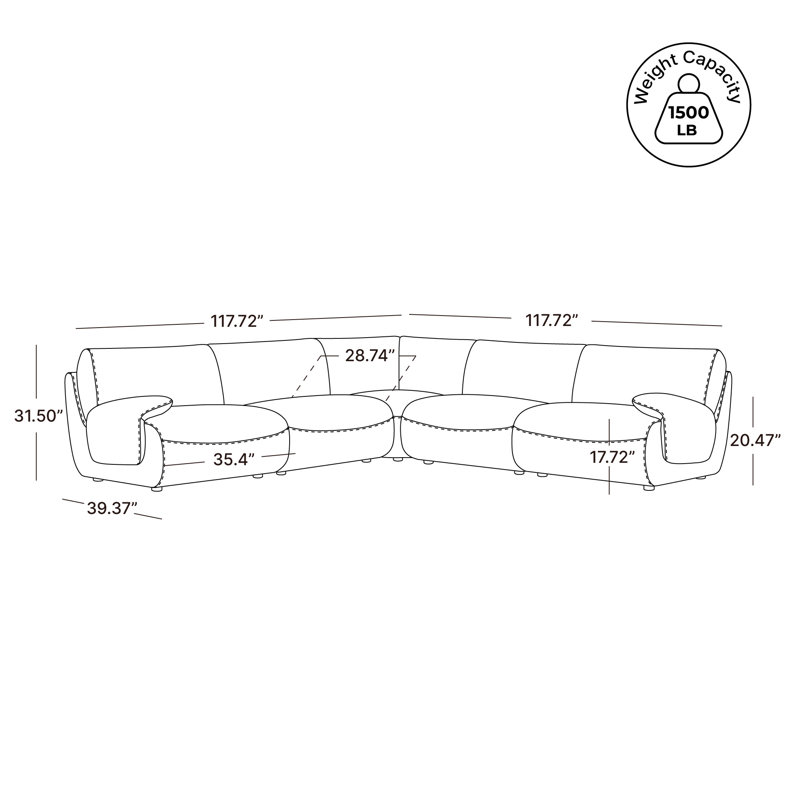 Vickey L-Shaped Upholstered Modular Sectional