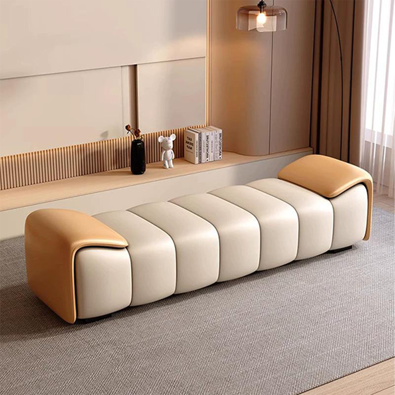Banc avec revêtement, H 20,47 po x l 78,74 po x P 19,69 po, Orange/beige