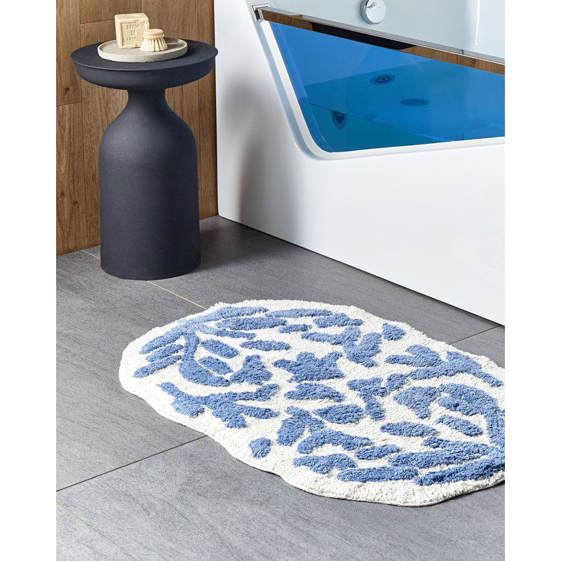 Weldon Cotton Bath Mat, Blue