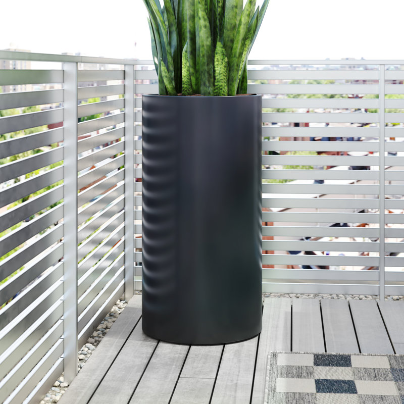 Paes Handmade Planter, 31" H x 16" W x 16" D, Black