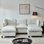 Canapé modulaire 96,5 po pour salon, canapé rembourré en chenille souple avec rangement, canapé 3 places avec deux repose-pieds en forme de U