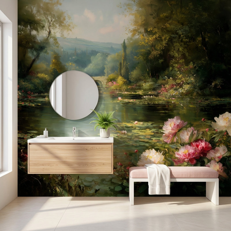 Murale Serene Pond, Peler et coller, 200"x120"
