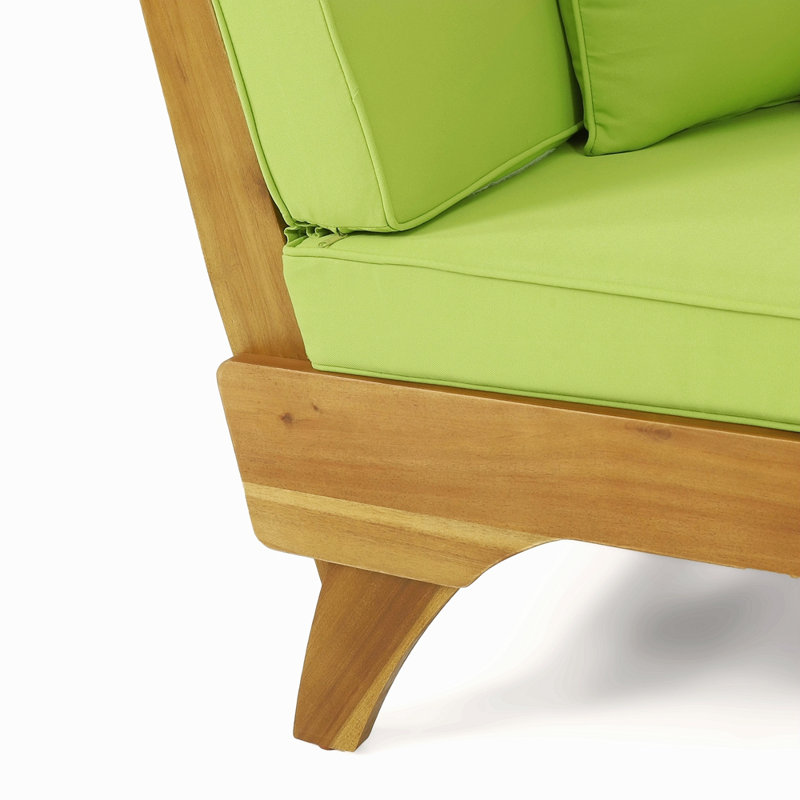 Lit de jour en bois avec fonction extensible et coussins décoratifs - l 65,31 po x H 27,4 po x P 30,21 po