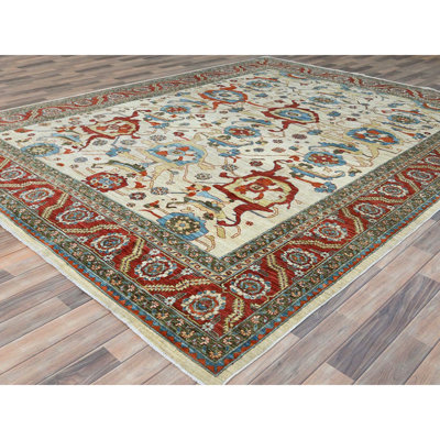 Weslin One-of-a-Kind Rectangle 9' X 11'4" New Age Wool Area Rug Ivory