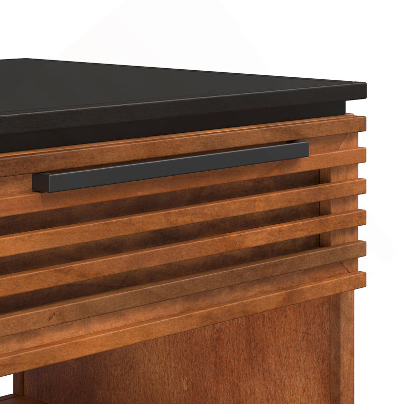 Table d'appoint 24 po, entièrement assemblée, noire avec finition bourbon