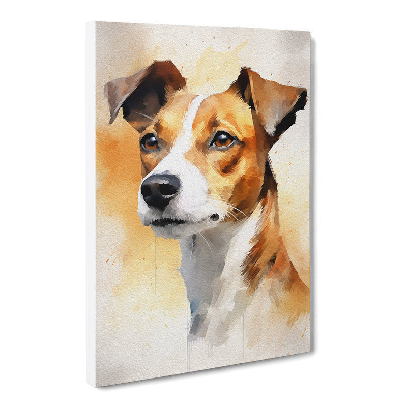 Jack Russell Gestural - Wrapped Canvas, 76cm H x 50cm W x 3cm D