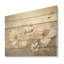 Beige fleurs saisonnières simples - fleurs saisonnières, art sur bois de pin naturel-101406473