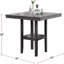5-Piece Set Square Dining Table With Shelves Cushion Seat Ladder Back High Dining Chairs Solid Wood