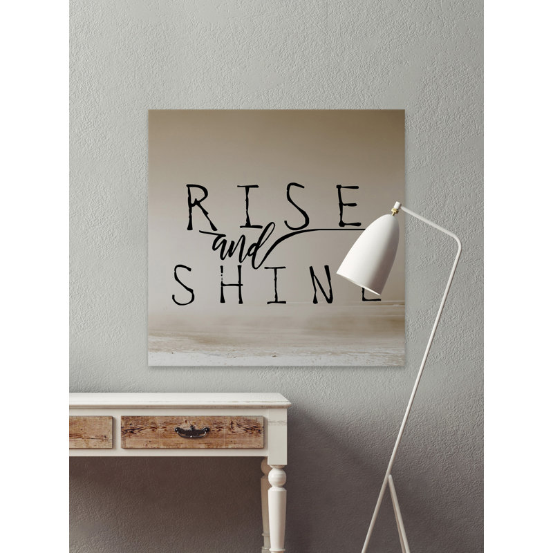 «Rise And Shine Folks», art textuel sur toile, H 18 po x l 18 po x P 1,5 po