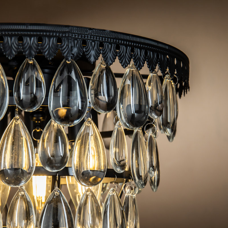 Plafonnier encastré en verre 12 po Abianna, Noir