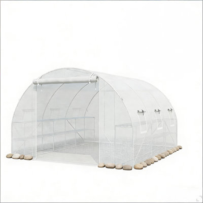 Outdoor Hoop House Greenhouse With Shelves,Walk-In Tunnel Greenhouse