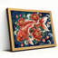 «Koi Fish and Peony Flowers», reproduction d'art sur toile tendue sur toile, ensemble de 1