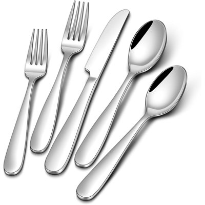 Ensemble de couverts en acier inoxydable 60 pièces pour 12 personnes, couverts de qualité supérieure pour la maison, le restaurant, le mariage, la fête, le miroir