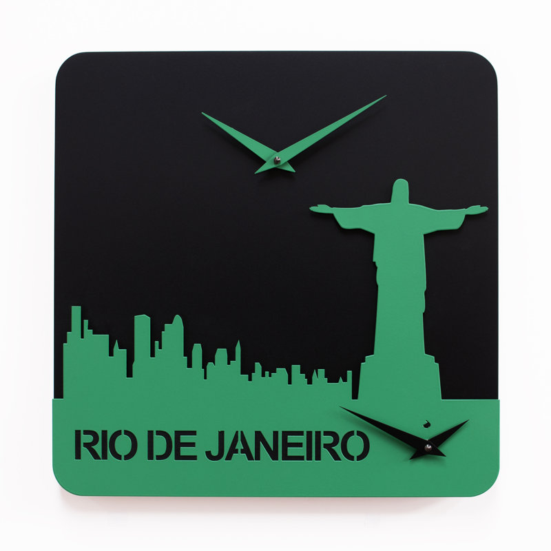 Saldana Wood Wall Clock, Green