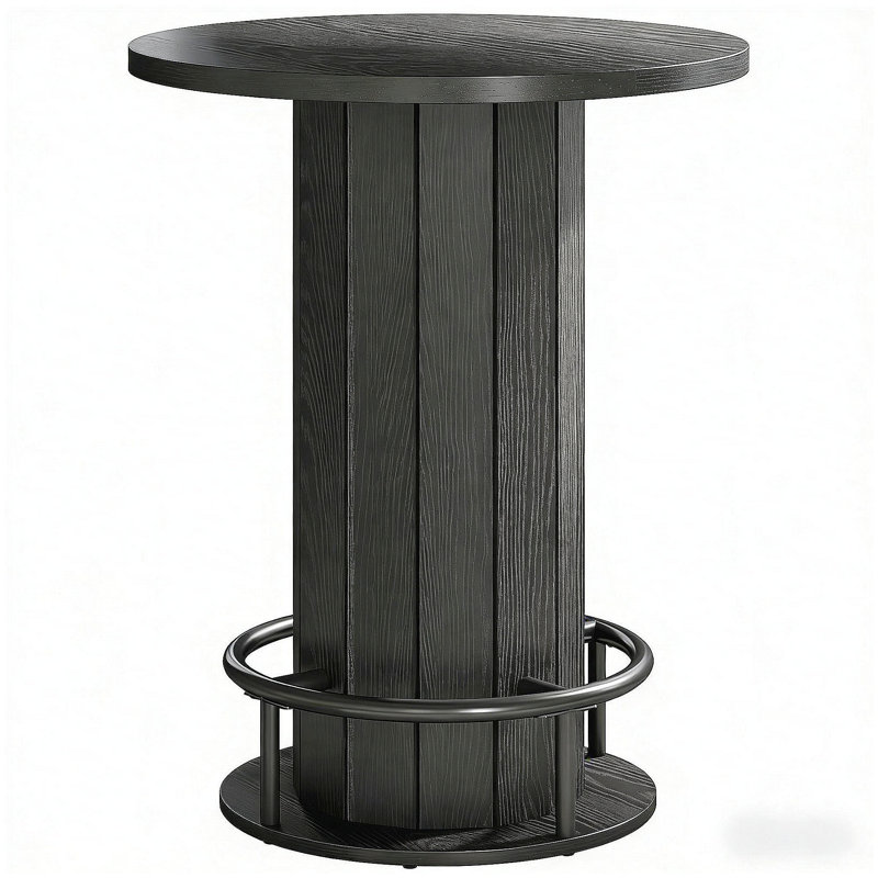 Cocktail Table,Bar Table,Round Coffee Table, Black