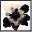 "Bold" noir et beige abstrait floral sur fond blanc - impression sur toile encadrée-480928985-480928984