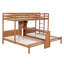 Lit superposé avec bureau intégré et tablettes de rangement, lampe de lecture, 3 lits en 1-944287291