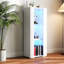 Ou des armoires de rangement fixées au sol avec des tablettes en verre - Maximisez l'espace de la maison avec un style bande en aluminium et pour le bureau