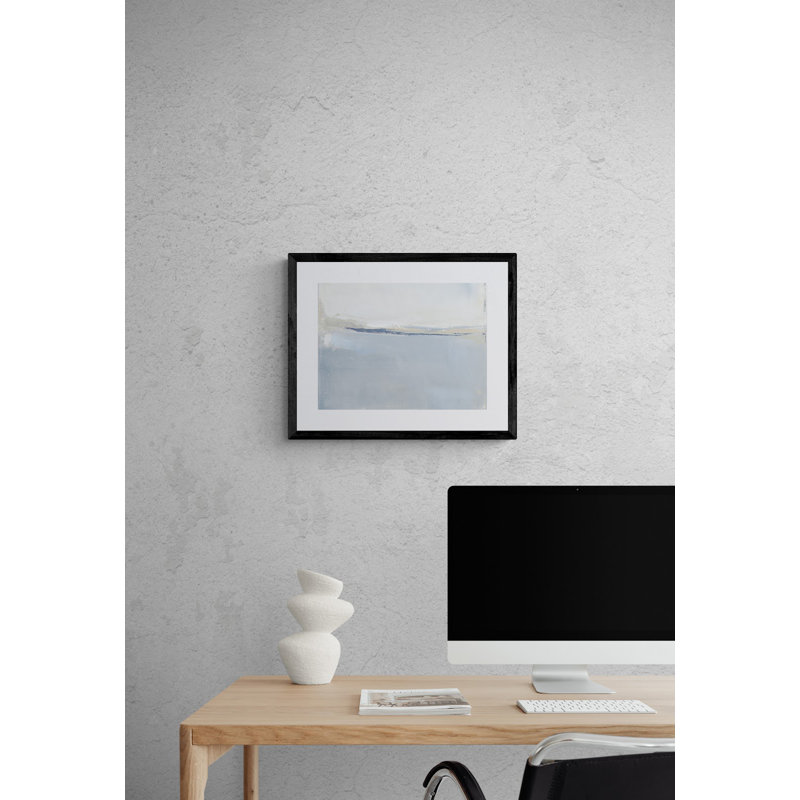 Outer Harmony par Jacque Gouveia - Peinture, Papier avec cadre noir, H 17,25 po x l 21,25 po x P 0,88 po, Blanc