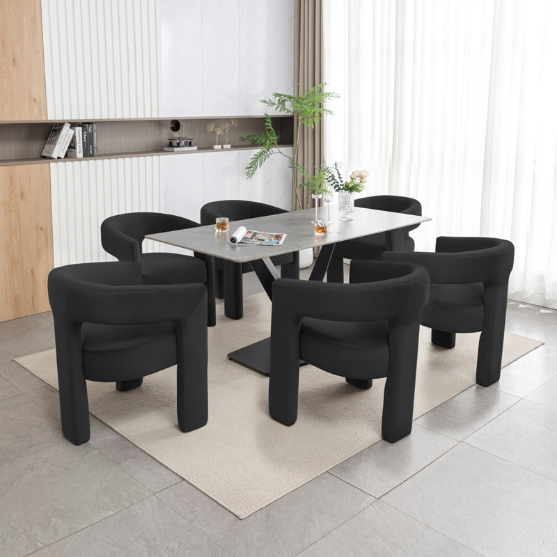 Chaise rembourrée Zanthia, Noir