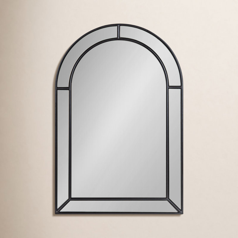 Iris Engineered Wood Mirror, 30" H x 20" W, Black